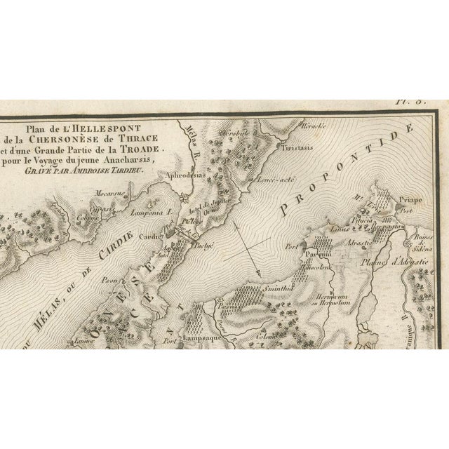 Gold Ancient Troy and Hellespont Map from Ambroise Tardieu, 1825 For Sale - Image 8 of 9