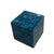 Vintage Moroccan Deep Blue Zellige Terracotta Tile Cube Side Table For Sale In West Palm - Image 6 of 12