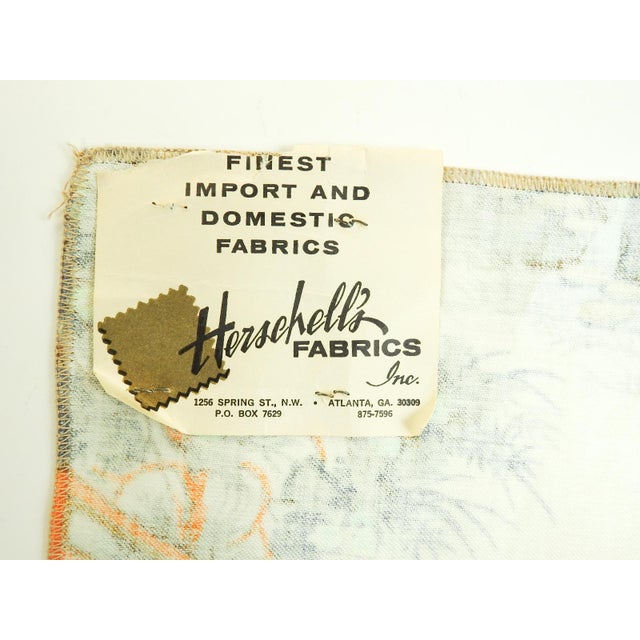 Mid-Century Modern Mid 20th Century Orange Gray Chinoiserie Pagoda Fabric For Sale - Image 3 of 6