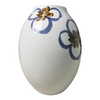 Japanese Sometsuke Porcelain Ikebana Vase from Asahina, 1970s For Sale