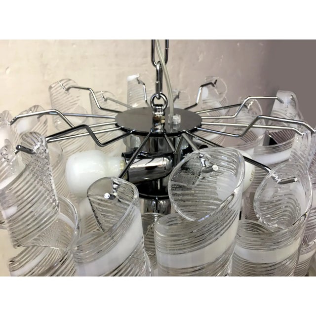 Silver Mazzega-Style Murano Glass Sputnik Chandelier For Sale - Image 8 of 9