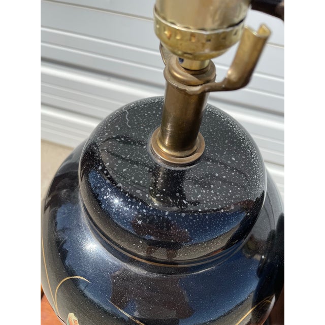 Ceramic Pair of Mid 20th Century Vintage Asian Ginger Jar Lamps For Sale - Image 7 of 12