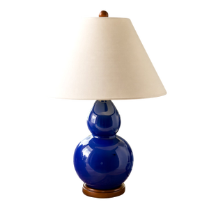 Late 20th Century Ralph Lauren Cobalt Blue Porcelain Double Gourd Table Lamp