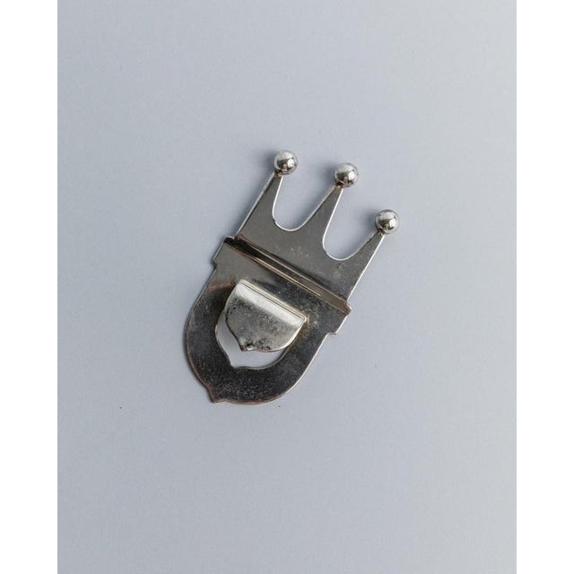 Vintage Silver-Plated Crown Bottle Opener, Italy, 1980s For Sale - Image 9 of 11