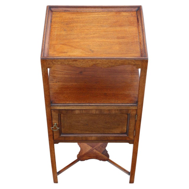 Antique Georgian Mahogany Bedside Table, 1800 For Sale - Image 3 of 9