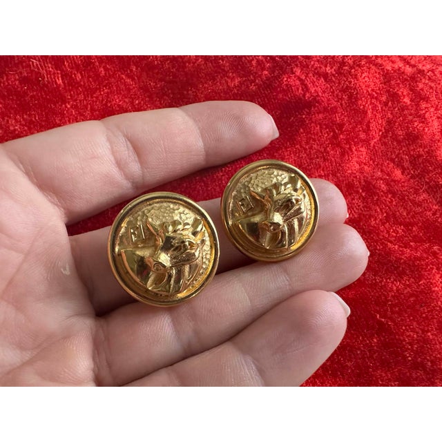 Vintage Clip-On Earrings with Zodiac Taurus from Fendi, 1980s, Set of 2 For Sale - Image 9 of 9