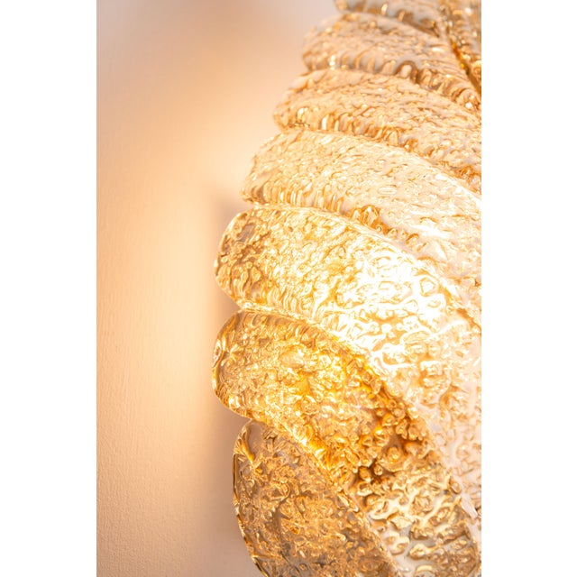 Metal Frosted Glass Leaf Wall Lamp from Hillebrand Leuchten, Germany, 1970s For Sale - Image 7 of 11