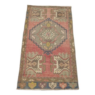 1980s Turkish Brown Handmade Yastik Rug For Sale