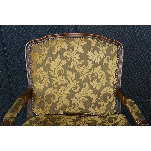 Vintage Italian French Provincial Bergere Armchair Fauteuil Library Lounge Chair For Sale - Image 6 of 18