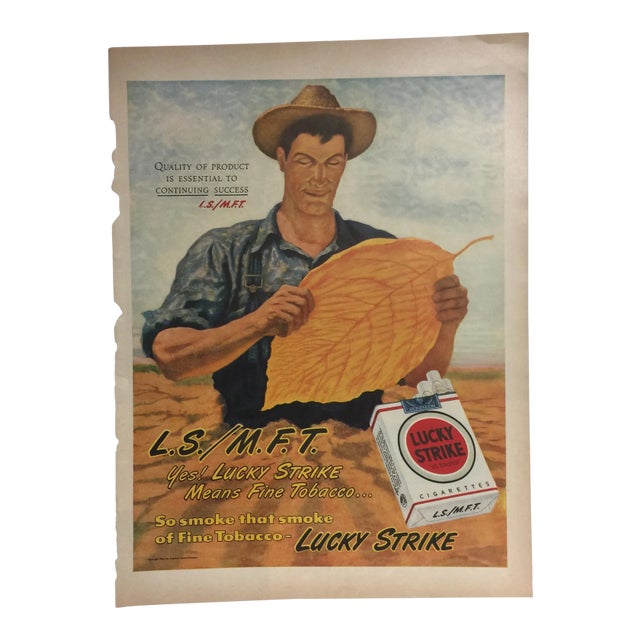 Vintage Lucky Strike Ad 1940s For Sale