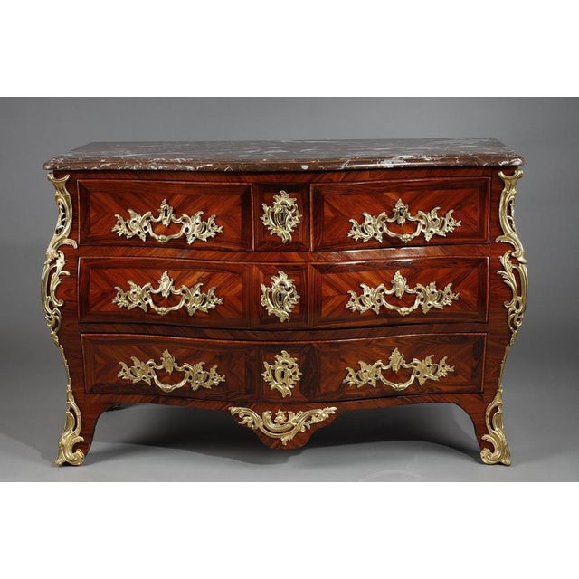 Commode in Violet Wood Veneer from Lapie, 1770 For Sale - Image 4 of 18