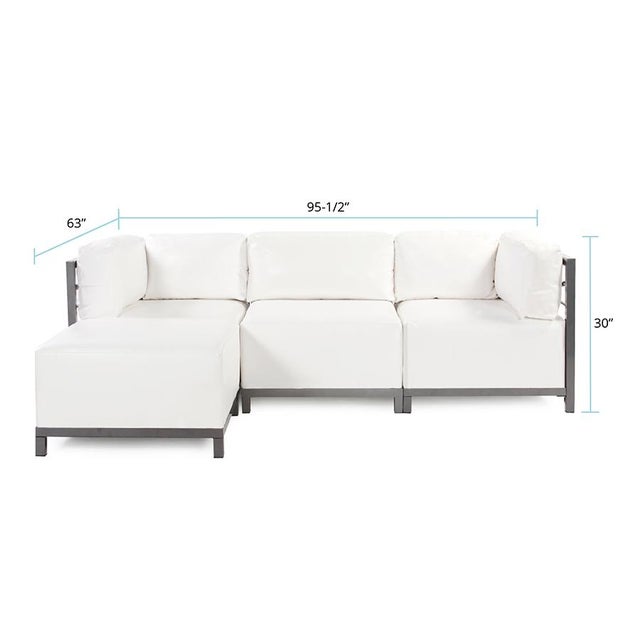 Axis 4pc Sectional Atlantis White Titanium Frame For Sale In Chicago - Image 6 of 7
