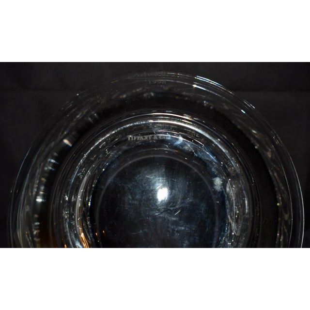 Tiffany & Co. Commemorative Clear Art Glass Crystal Bowl W/Waves & Dolphins For Sale - Image 13 of 14