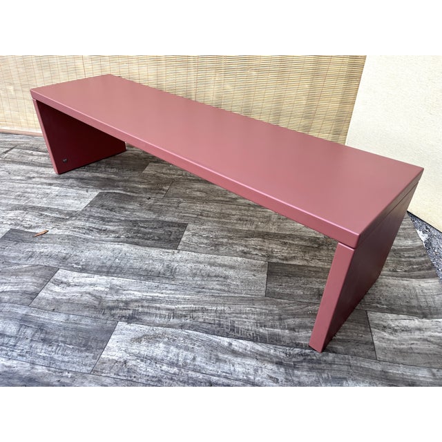 Post Modern Lacquered Raspberry Accent Bench by B&b Italia. Circa 1990s For Sale - Image 13 of 18