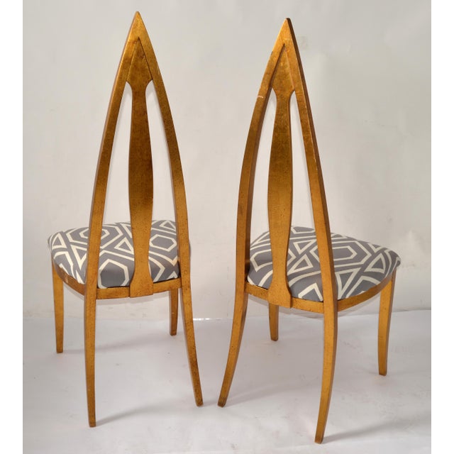 1930 Art Deco John Turano & Sons Giltwood Mother Pearl Side Accent Chairs, Pair For Sale - Image 12 of 16