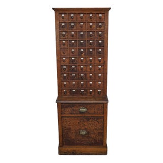 Early 20th Century French Oak Jewelers Cabinet For Sale
