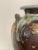 Chocolate Antique Abstract Asian Raku Ceramic Pottery Vase in Celadon, Camel, Chocolate Brown For Sale - Image 8 of 12