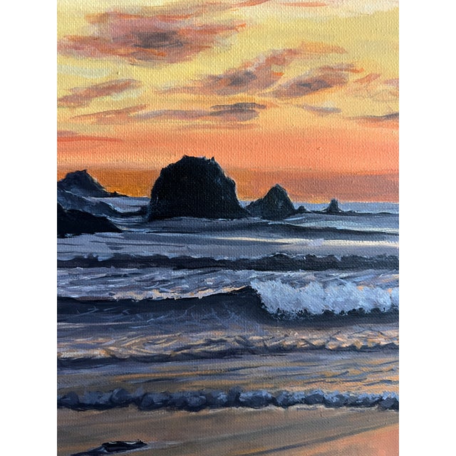 Golden Pacific Sunset Original Painting by Steve Schaaf For Sale - Image 4 of 8