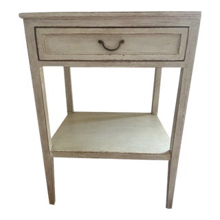 Chelsea Textiles Side Table With 1 Drawer and Shelf in Provence White Distressed Finish For Sale