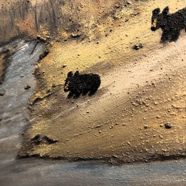 Late 20th Century Original M. Albritton Jr Earth Pigment Painting "First Crossing" Little Pigeon River, Nc Studio Earth Art For Sale - Image 14 of 16