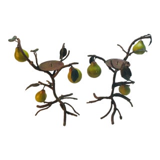 1980s Iron Twig Candle Sticks- a Pair For Sale
