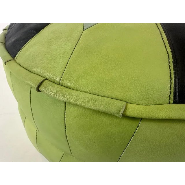 Hand-Crafted Morocco Leather Ottoman, 1980s For Sale - Image 6 of 10