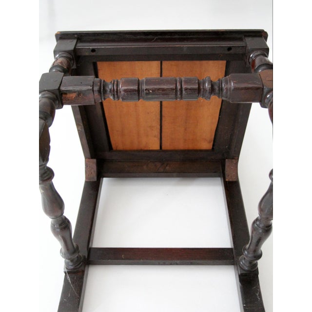 Antique Victorian Spindle Back Chair With Leather Seat For Sale - Image 13 of 16
