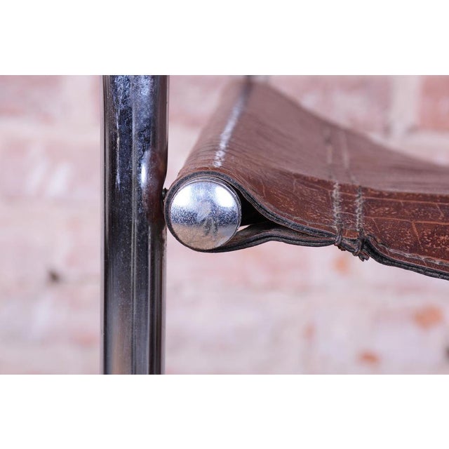Bauhaus Bar Chair in Chromed Steel and Faux Leather, Germany, 1970s For Sale - Image 10 of 12
