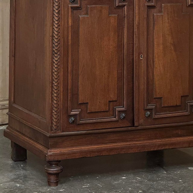 Burnt Umber 19th Century French Louis XVI Style Walnut Bookcase For Sale - Image 8 of 18