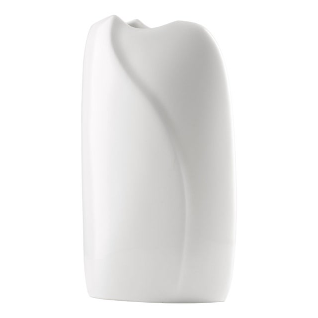 Minimalist Vase in White Porcelain from Arabia Finland, 1980s For Sale