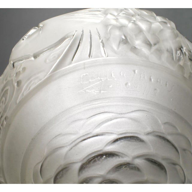 Muller Freres French Art Deco Peacock Motif Pendant Light 1930s - 3 Available For Sale - Image 12 of 14