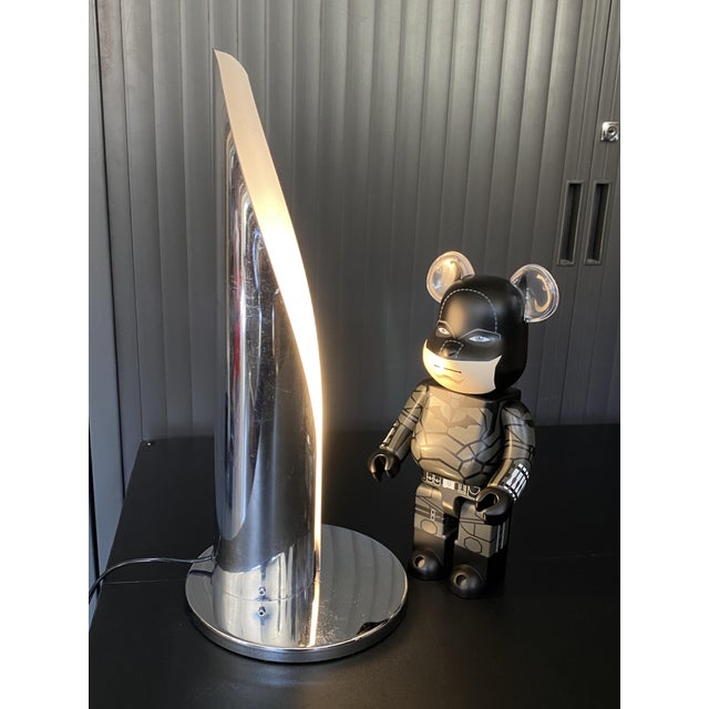Goffredo Reggiani Vintage Chrome Flame Lamp in the style of Goffredo Reggiani, 1970s For Sale - Image 4 of 18