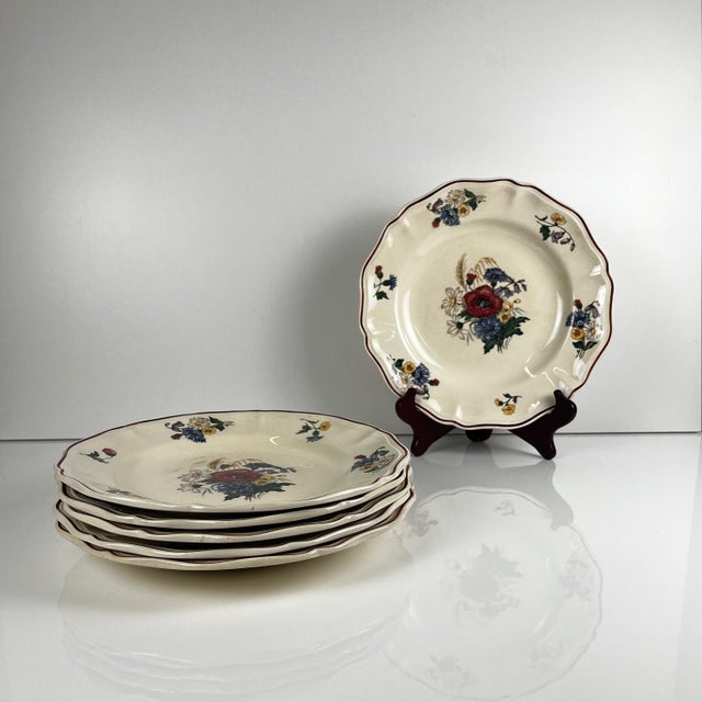 Set of 6 "Agreste" Sarreguemines flat/semi-deep plates, 20th century. Dimensions: Diameter: 25 cm Height: 3 cm Good...