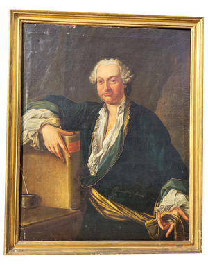 Portrait of a Scholar, 18th Century, Oil on Canvas, Framed