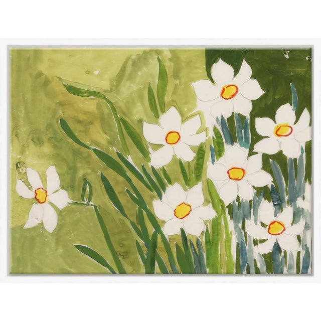 Fleur Blanche Art Print in White Frame by Paule Marrot For Sale