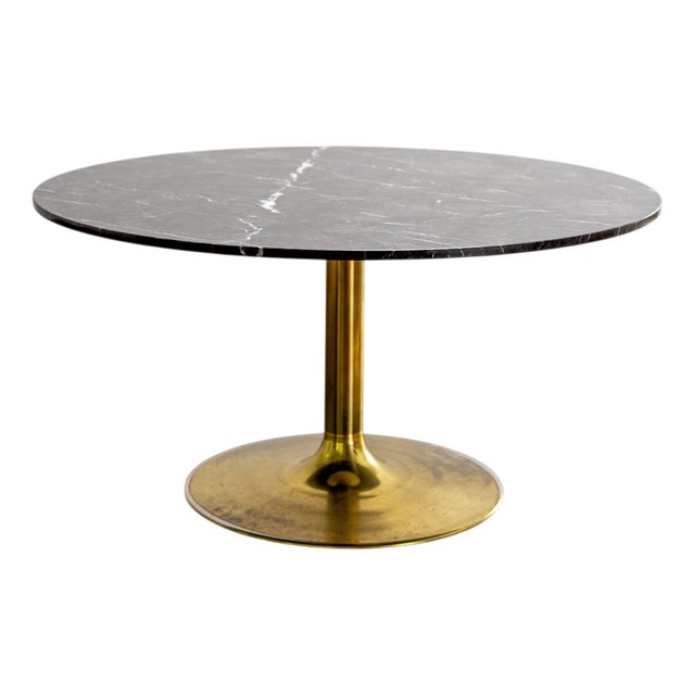 Scandinavian Marble and Brass Table by Börje Johanson, 1960s For Sale