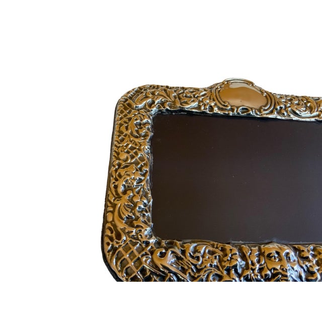 1900 Sterling Silver Picture Frame With Glass Front and Velvet Strut Back Makers Mark Rc For Sale In Palm Springs - Image 6 of 8