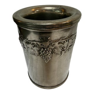 Late 20th Century Grape Casted Pewter Wine Bottle Cooler, Set of Three For Sale