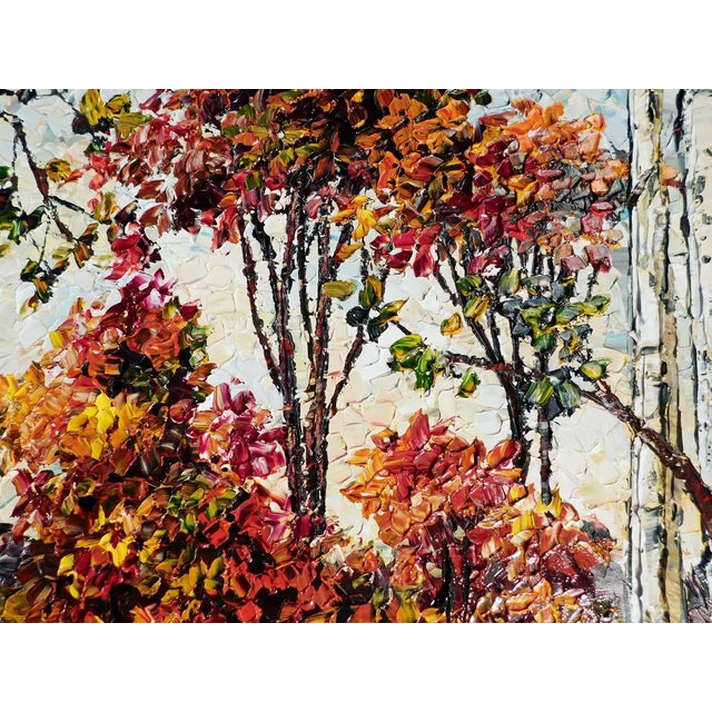 Textile Maya Eventov "Foliage of Fall" Original Acrylic on Canvas, H.Signed Me012209-12 For Sale - Image 7 of 10