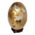 Large Chinoiserie Gold Leaf Porcelain Egg With Birds & Chrysanthemums For Sale