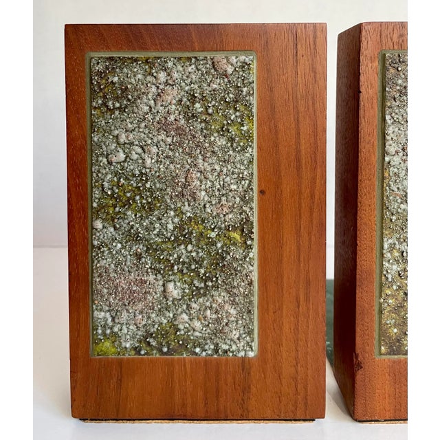 Mid 20th Century Danish Modern Signed Original Wood and Metal Art Bookends For Sale - Image 4 of 13