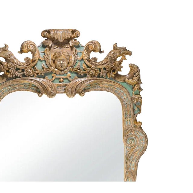 A Vintage, Hand-Carved French Rococo Revival Style Wall Mirror For Sale - Image 4 of 12