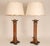 French Vintage Italian Lamps Neoclassical Column Lamps Turned Burl Wood Table Lamps - A Pair For Sale - Image 3 of 9