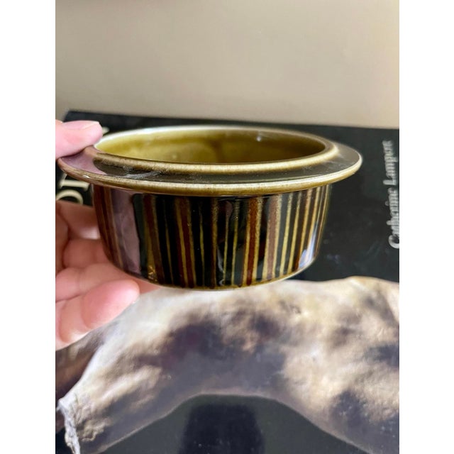 Olive MCM Vintage Arabia Fruit Bowl in Kosmos Pattern Made in Finland For Sale - Image 8 of 8