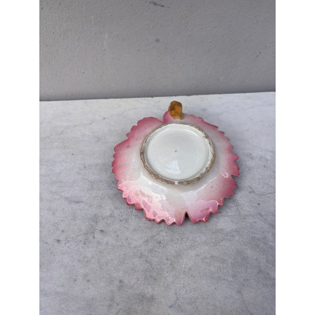 Ceramic Majolica Pink Daisy Candelstick Delphin Massier Circa 1890 For Sale - Image 7 of 7