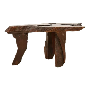 Mid 20th Century Free Form Slab Wood Coffee Table