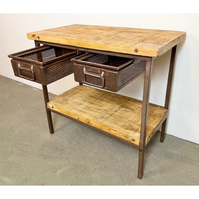 Vintage Industrial Worktable, 1960s For Sale - Image 14 of 18