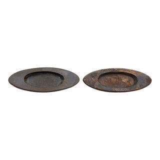 Pair of Vintage 4.25 In. Dark Brass Oval Window Sash Lifts For Sale