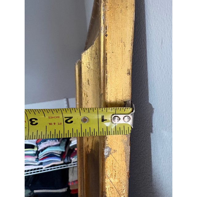 French Large Vintage Giltwood & Gesso Full-Length Pier Mirror, 64” For Sale - Image 3 of 17