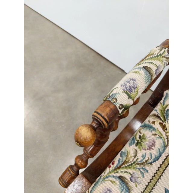 Antique Danish Rocking Chair With Foot Stool For Sale - Image 9 of 11